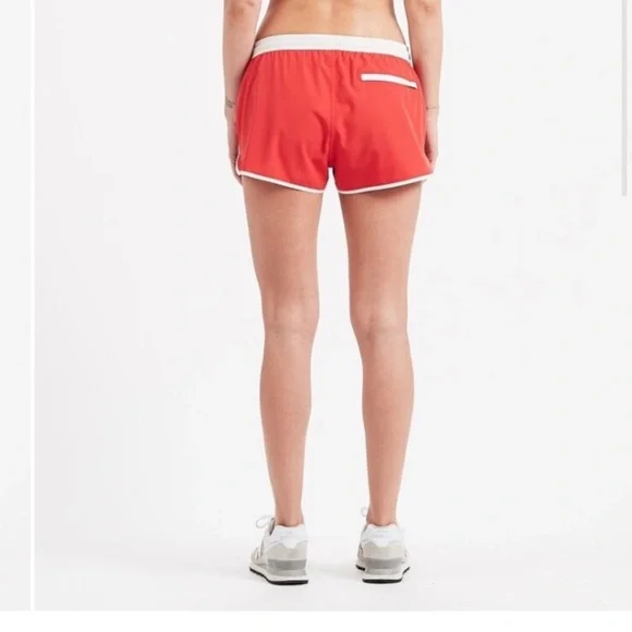 Vuori Women's Athletic Shorts - Melon and White - Picture 2 of 12